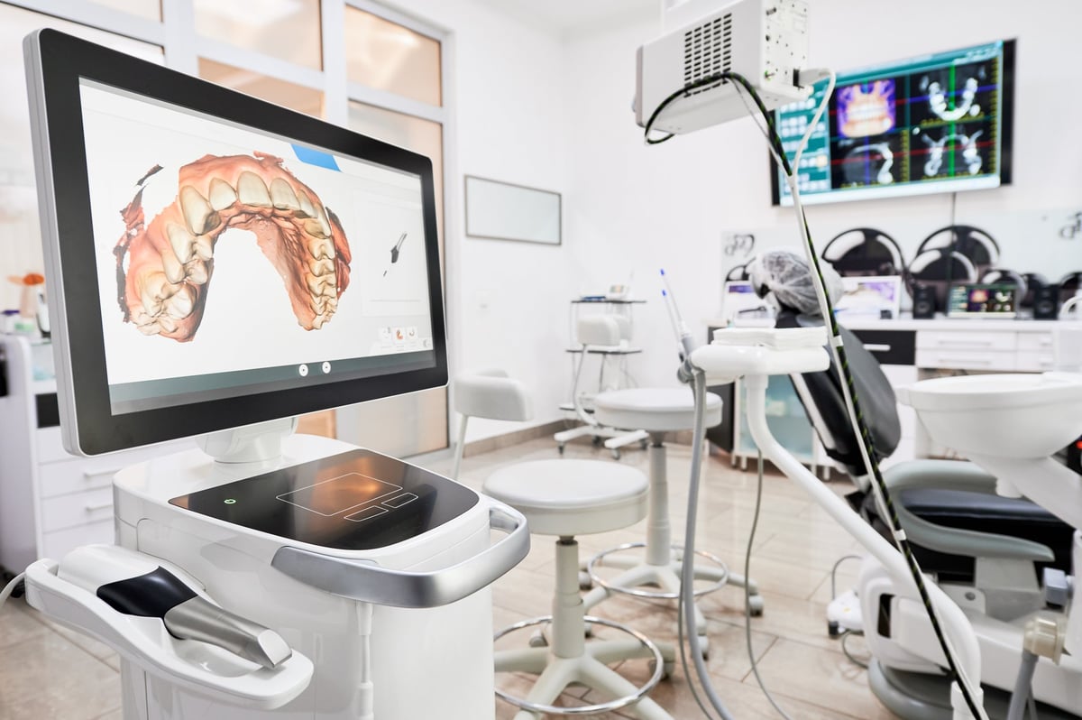 Modern dental office interior with advanced equipment